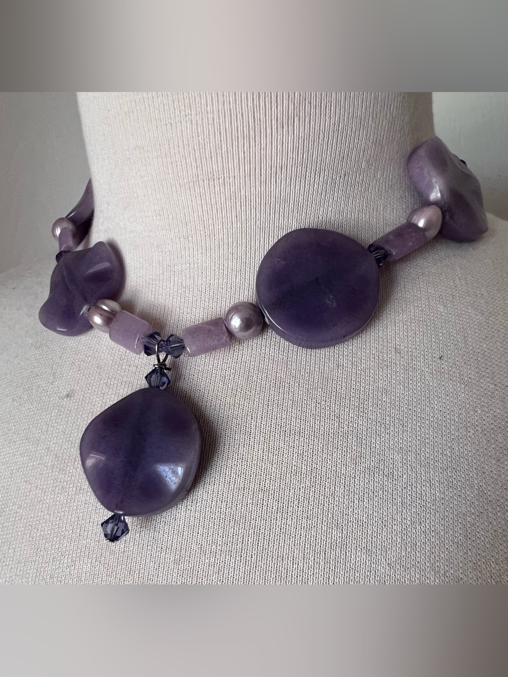 Purple Stone Pendant Necklace - Unbranded